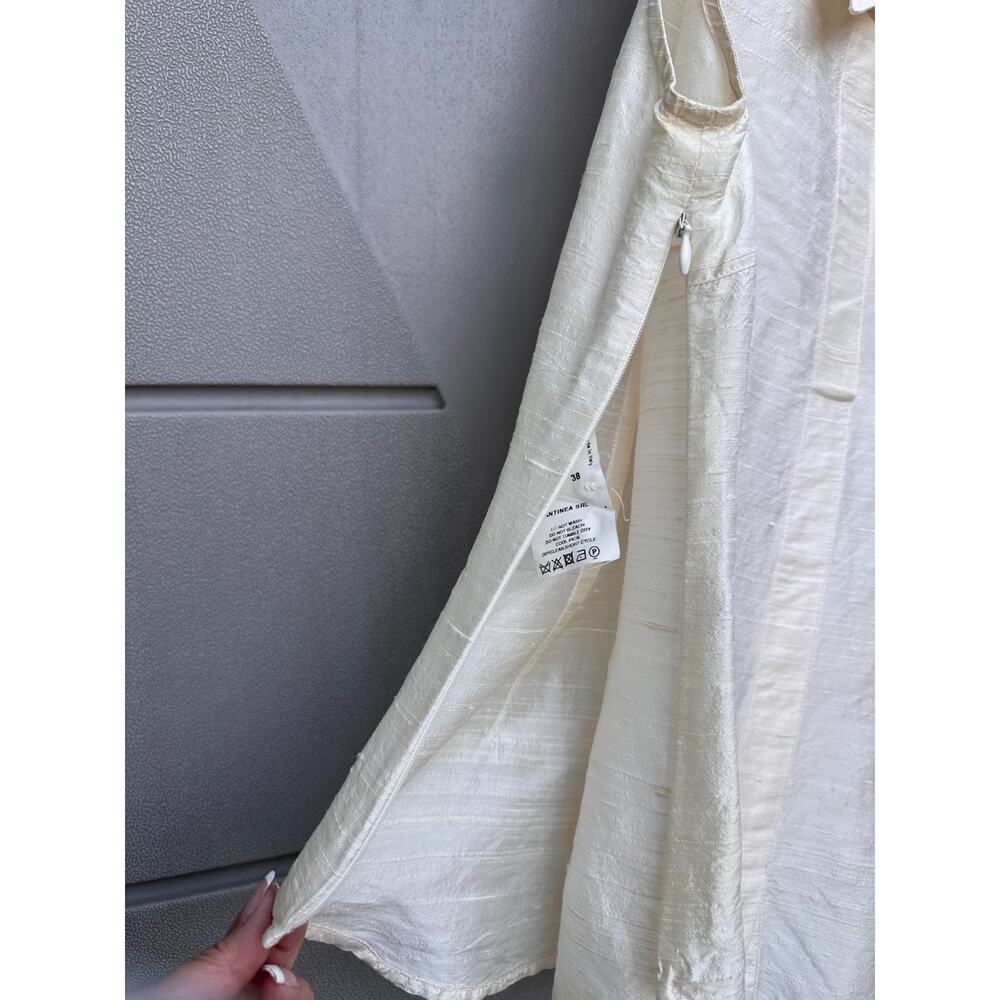 Armani Collezioni Italy Ivory silk shantung Sleeveless Blouse Sz IT 38 US 2 Luxe - Picture 9 of 15